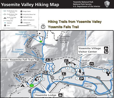 Yosemite Hiking Map Yosemite Falls Trail Yosemite Falls Is The