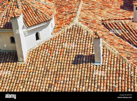 Old Tiled Roof Stock Photo Alamy