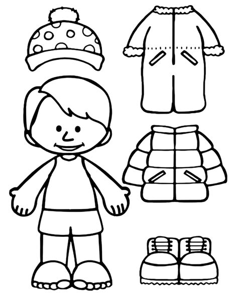 Winter Clothes Coloring Pages