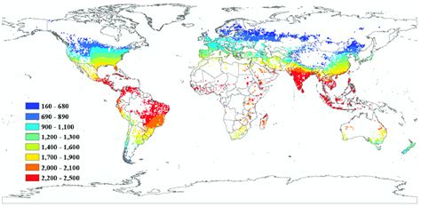 Map Of The Historical Global Net Irrigation Water Requirement In 1960