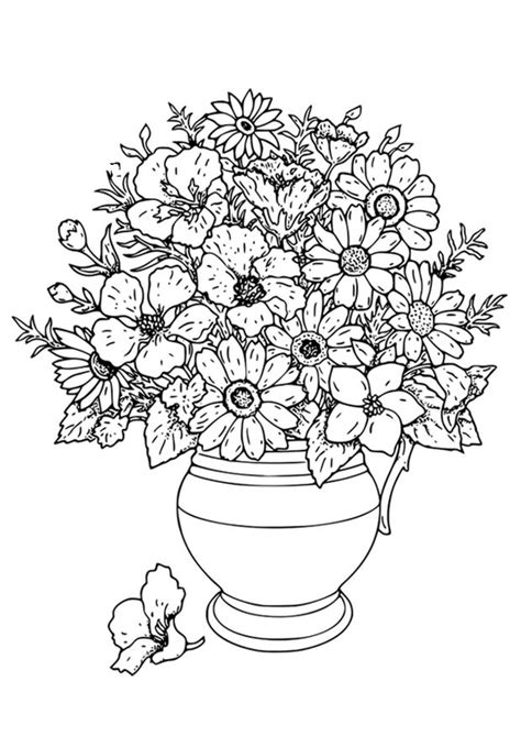 Corone di fiori ad acquerello con elementi floreali e piume. Disegno da colorare vaso con fiori - Disegni Da Colorare E ...