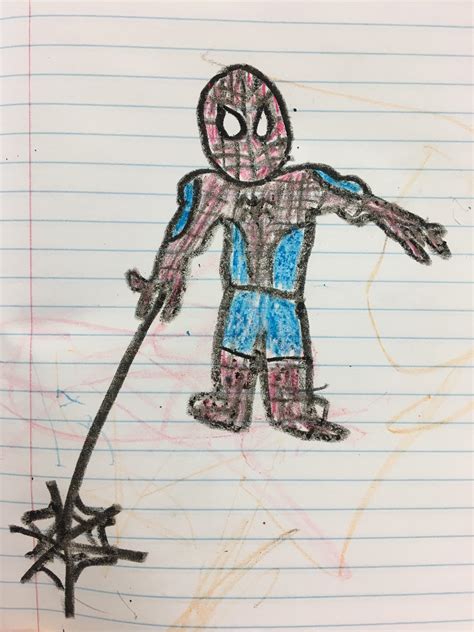 Crayon Drawing Of Spider Man I Made Not Bad For A 28 Yr Old Rspiderman