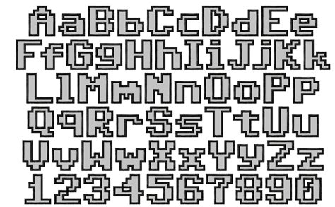Miner Bricks Pixel Font Machine Embroidery Applique Alphabet Monogram