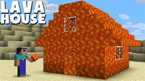 How Did A Noob Build A Lava House In Minecraft Noob Vs Pro Youtube