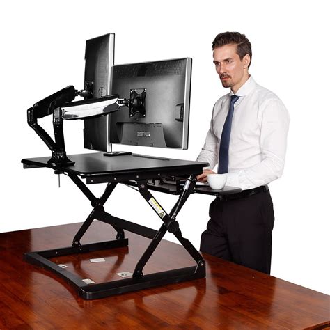 【powerful motor】 the height adjustable desk has a powerful motor that runs smoothly and quickly. Top 10 Best Adjustable Standing Desks For Dual Monitors