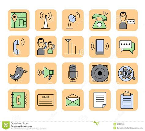 Communication Icons Stock Vector Illustration Of Document 41442866