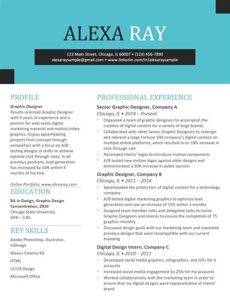 Web graphic designers are responsible for creating a website's visual elements. Graphic Design Resume - ResumeGo