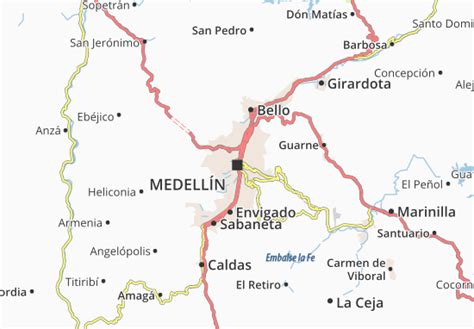 Mapa Michelin Medellín Plan Medellín Viamichelin