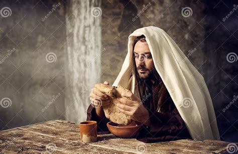 Jesus Breaks The Bread Stock Photo Image Of Divide Christian 39081100