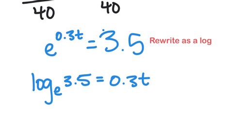 solve exponential equations involving e youtube