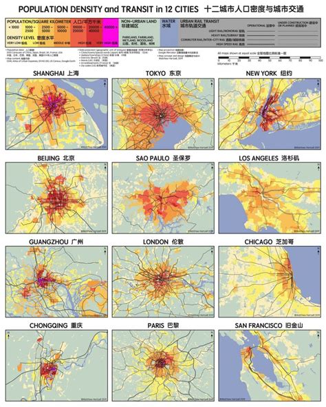 Population Density And Urban Transit In Large World Cities Light Red