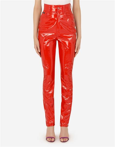 Coated Cotton Pants Cotton Pants Patent Leather Pants Dolce And Gabbana