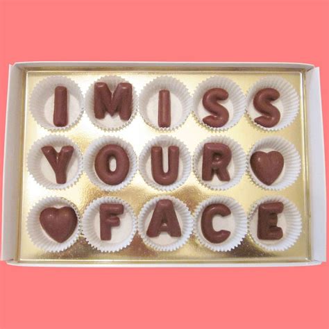 Your boyfriend will love these fun gift ideas and 'just because' gifts that are. I Miss Your Face Large Milk Chocolate Letters-Long ...