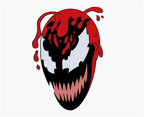 How To Draw Carnage From Spider Man Draw Carnage Face Step By Step