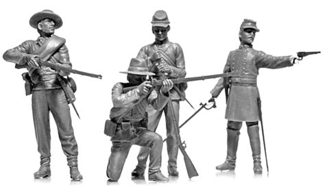 Icm American Civil War Confederate Infantry Plastic Figures Scale Scale Figures