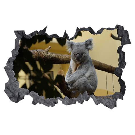 Wall Sticker Koala Perched In A Tree 3d Hole In The Wall Etsy Uk