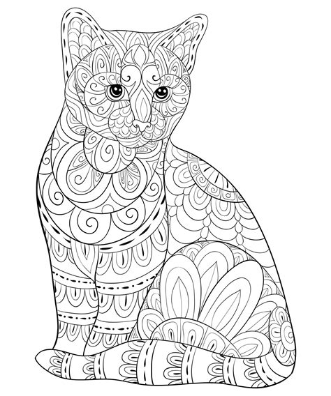 Simple mobile does not offer customer support. Chat réaliste avec motifs Zentangle - Chats - Coloriages ...