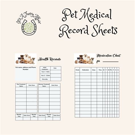 Dog Vaccination Record Card (25 Pack, Large, X 11) Dog Vaccines, Puppy