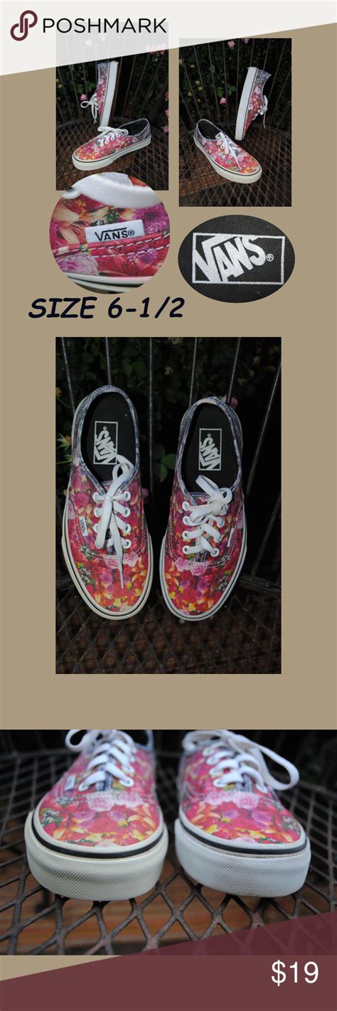 Vans Off The Wall Rose Floral Sneakers Size 6 12 Floral Sneakers