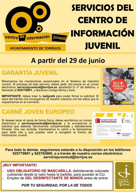 Servicios Del Centro De InformaciÓn Juvenil A Partir Del 29 De Junio