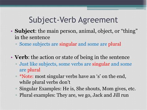 Subject Verb Agreement Subject And Verb Subject And Predicate Riset