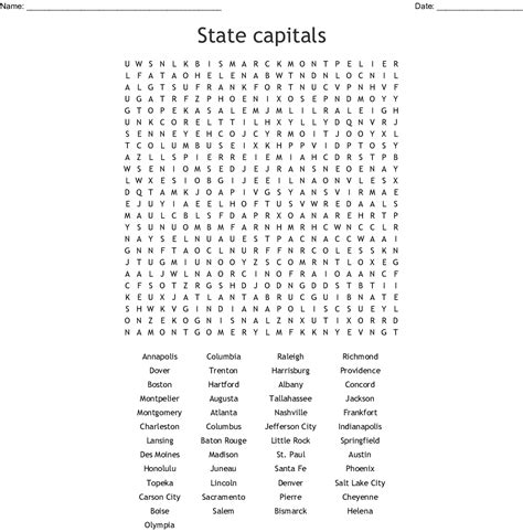 Us Geography Worksheet All 50 States Word Search 4th Word Search 50