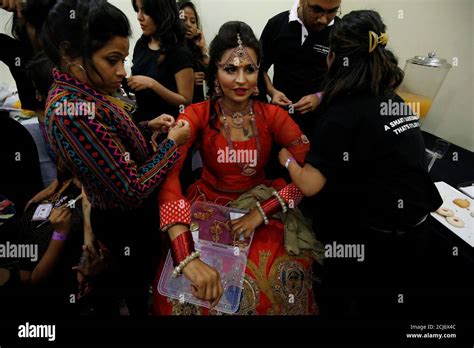 A Contestant Prepares At The Backstage Before The Miss Transqueen India