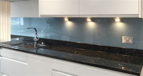 To maintain a peaceful and relaxing feel, break up a daring blue kitchen colour palette using a neutral (such as white, stainless steel, concrete or timber) on the splashback, flooring or benchtops for instance. Kitchen makeover ideas: metallic vs sparkle glass splashbacks