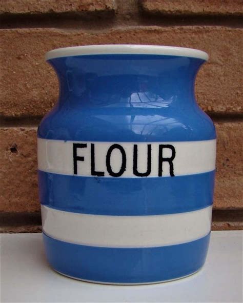 T G Green Cornishware 4 1516 Flour Storage Jar In The Etsy Flour
