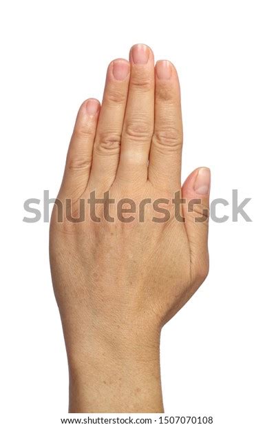 Hand Outstretched Tight Fingers Isolated On Stock Photo 1507070108