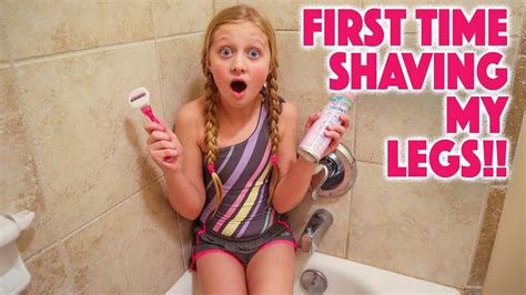 shaving my legs for the first time youtube