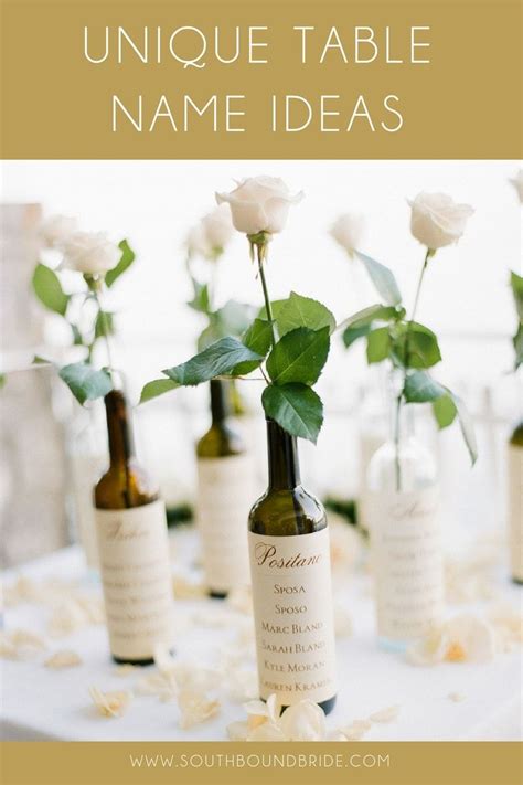Unique & Creative Wedding Table Name Ideas | Wedding table names
