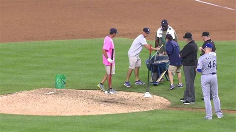 Kc Det Grounds Crew Attends To The Mound In The Th Youtube