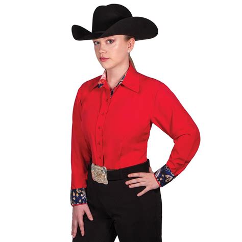 Cowgirl Royalty Solid Show Shirt With Printed Cuffs Schneiders Saddlery
