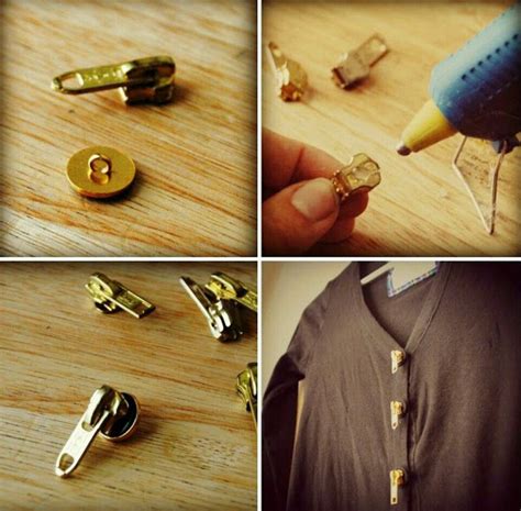 Botones Diy Fashion Projects Trash To Couture Zipper Crafts