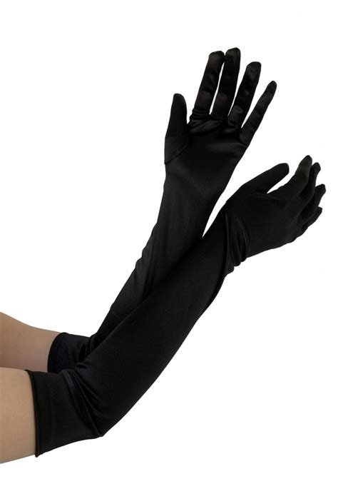 pamela mann plain satin black gloves impericon en