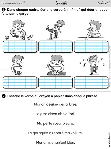 TOP32+ Exercices Verbe Ce1 Images - Jesuscourse