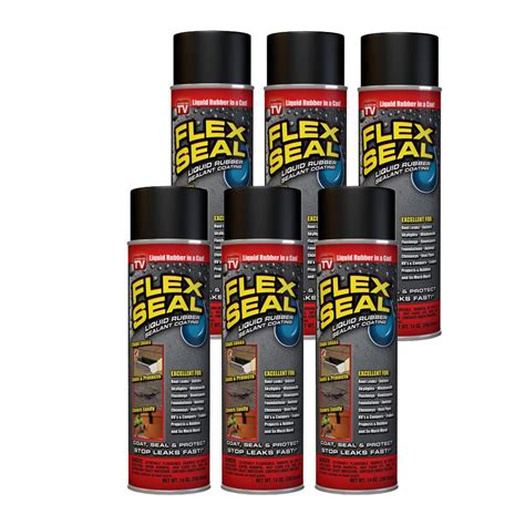 Flex Seal Spray Rubber Sealant Coating 14 Oz Black 6 Pack Amazon