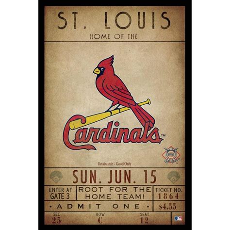 St Louis Cardinals 12 X 18 Classic Ticket Wall Decor