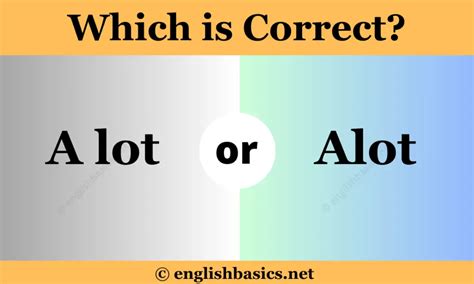 A Lot Vs Alot Which Is Correct English Basics
