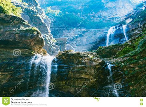 Lushan Waterfalls Stock Photo Image Of Chute Waterfall 76039634