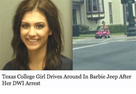 Texas College Girl Drives Around In Barbie Jeep After Her Dwi Arrest