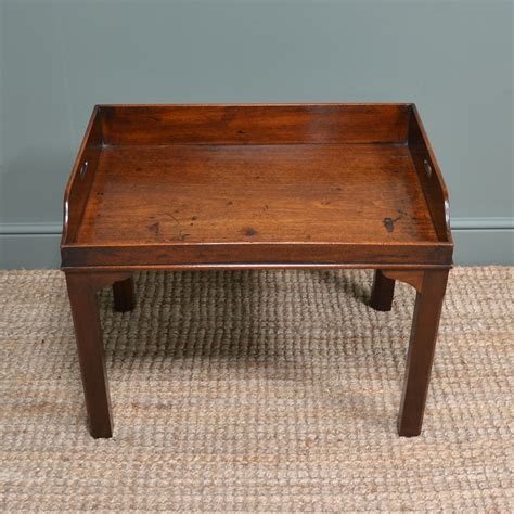 Early conversion from a tea table. Georgian Mahogany Butlers Tray Top Antique Coffee Table ...