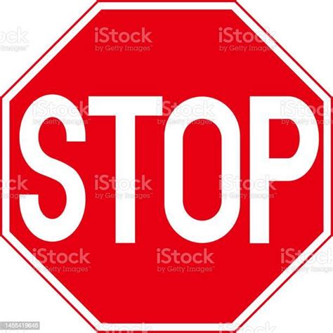 Octagonal Red Road Sign Icon That Says Stop Illustration Material Stock