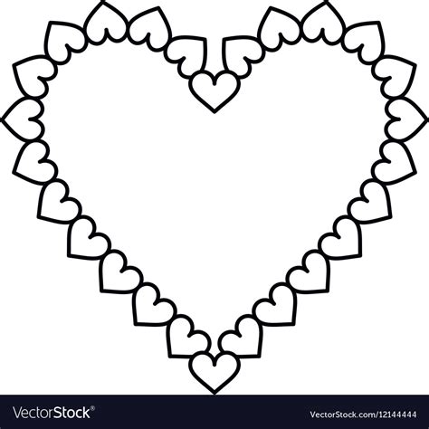 Valentine Day Heart Decorative Outline Royalty Free Vector