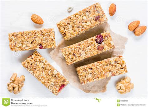 Searching for the best energy bars for runners? Granola Bar Or Energy Bar On White Background Stock Photo ...