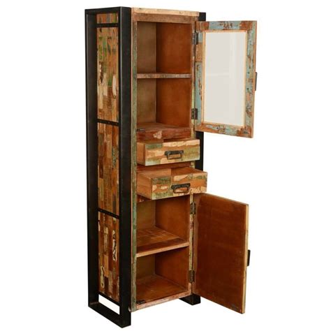 Metal combo tall narrow display cabinet montilla tall and narrow display tall thin cabinet google search ideas display cabinet toscana i beveled gl oak curio display cabinet. Mondrian Solid Reclaimed Wood Tall Industrial Narrow ...