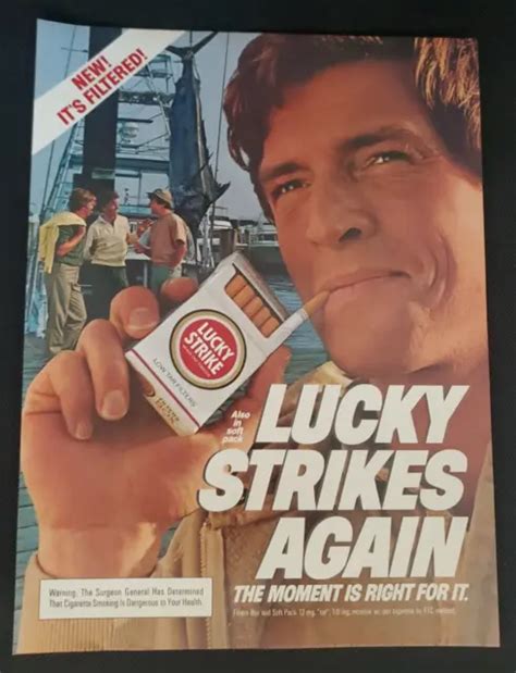 Vintage Print Ad 1980s Lucky Strikes Again Cigarette Smoking Tobacco