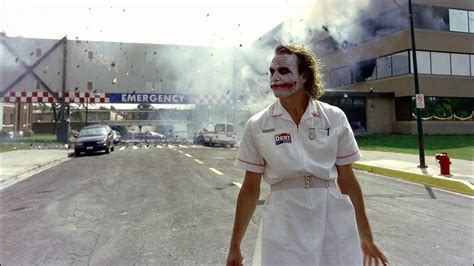 The Joker And Harvey Dent Two Face Hospital Scene The Dark Knight 2008