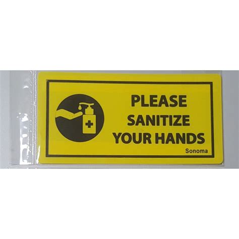 High Impact Plastic Please Sanitize Your Hands Signage 4 X 8 Inches
